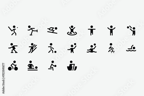 People Sport Solid Icon Set