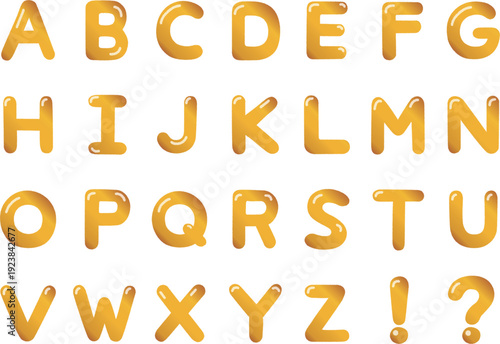 ぷっくりアルファベットセット（ゴールド）