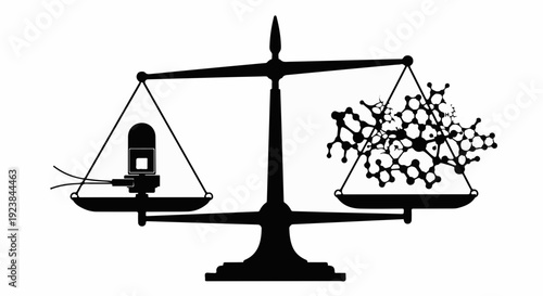 Balancing complex molecular structures against advanced technology on a scale.