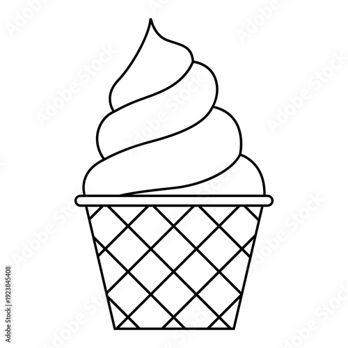 Ice cream vector icon. Waffle cone illustration sign. Ice lolly symbol. Frozen juice logo.