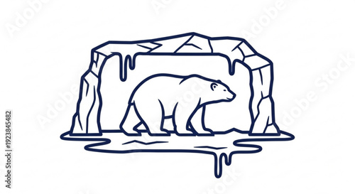 Polar bear walks alone on melting ice symbolizing climate change and environmental impact on arctic wildlife