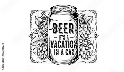 Vintage beer slogan hand lettering t shirt vector