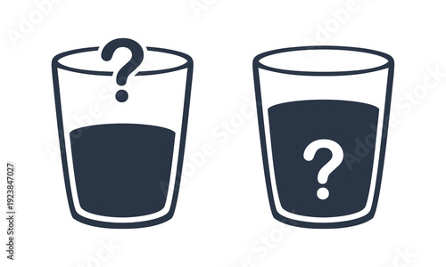 Glass of Water Question Mark Icon. Illustration vector