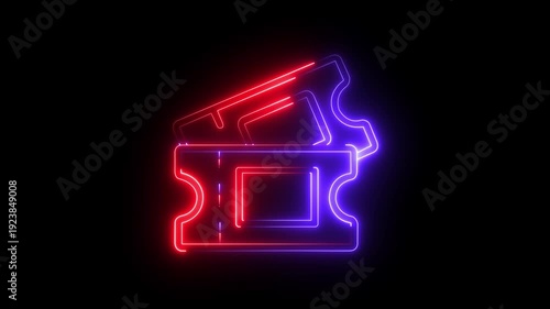 Grab your tickets and enjoy your show with this animated vector icon of movie tickets ,Tickets white line animation. Ticket animation featuring two tickets in a simple line drawing style. 4k video