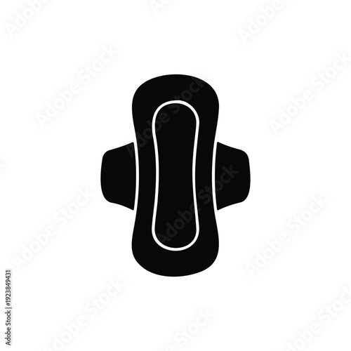 Sanitary pad silhouette icon vector flat design.