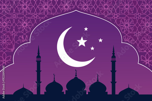 Crescent Moon And Stars Islamic Bold Professional Photo Suitable for Design