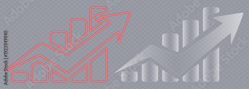 Illustrative representation of growth with a declining and rising graph