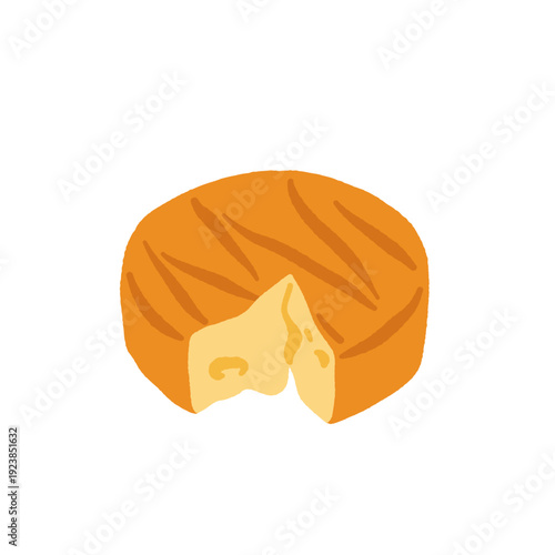 Cartoon cheese types. Italian swiss or goat cheeses type, cheddar mozzarella brie gouda parmesan french curd milk dairy food slices breakfast snack, set neat vector illustration original artwork