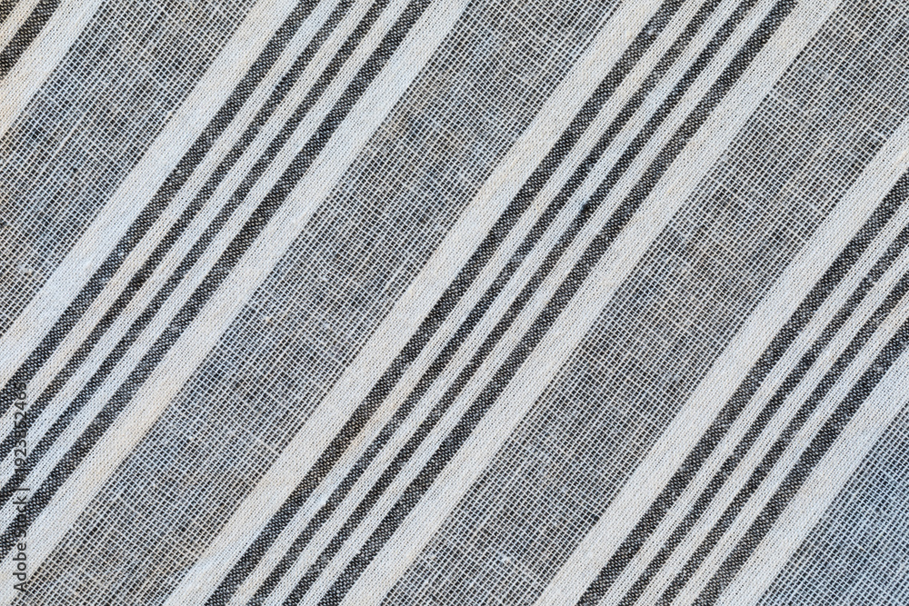 Obraz premium Angled striped cotten material close up black and white