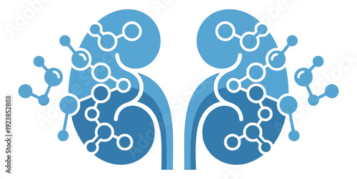World Kidney Day Awareness Illustration with Kidney and Molecular Design