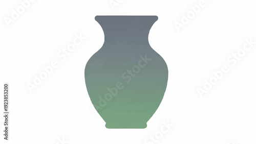 A minimalist gradient silhouette of a decorative vase with a smooth, curved shape on a white background