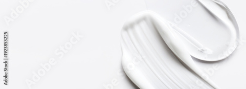Canvas Print samples of cosmetic care products smear of cream and gel texture on a light back