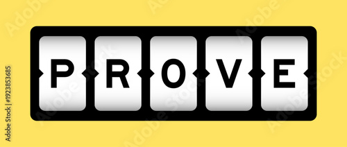 Black color in word prove on slot banner with yellow color background