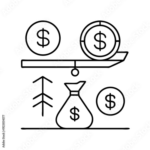 Balancing Money on a Scale with a Growing Asset and Cash in Bag