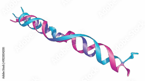 3D Rendering of a Protein Helix Structure with Alpha-Helical Segments