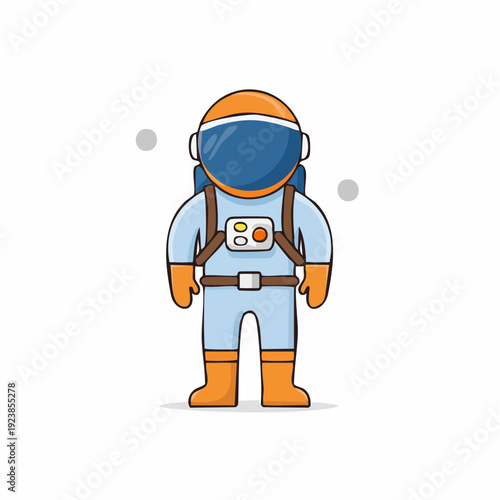 Cartoon astronaut standing illustration, space suit design