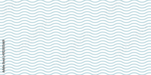 Seamless Wave Pattern, Hand drawn water sea vector background. Wavy beach print, curly grunge paint lines, watercolor stripes