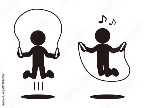 縄跳びを飛ぶ人　ピクトグラム