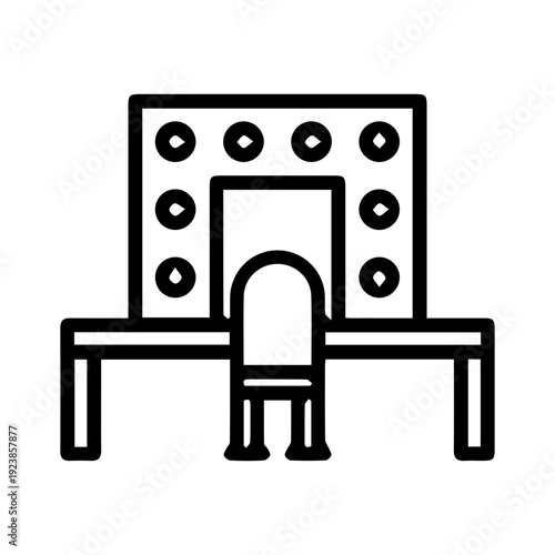 Dressing room vanity setup