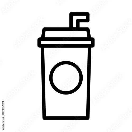 Disposable Drink Cup Icon Line Art
