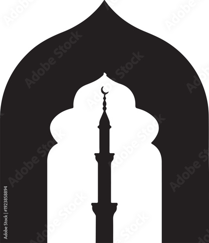 Islamic archway isolated on transparent background