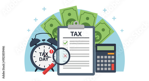 Tax Day Deadline Preparation Financial Documents Calculator