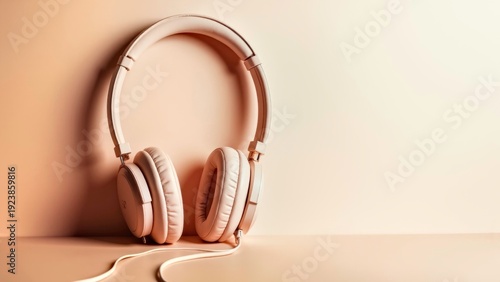 Pink brown headphones with warm tones