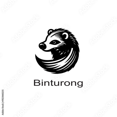 Minimalist Binturong Bearcat Logo