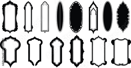 Collection of 14th to 17th century inspired ornamental border designs