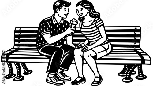 Two people having an intimate conversation on a park bench during a sunny day