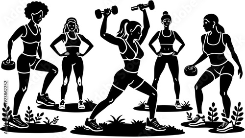 Vintage illustration of people engaging in traditional farming activities with tools