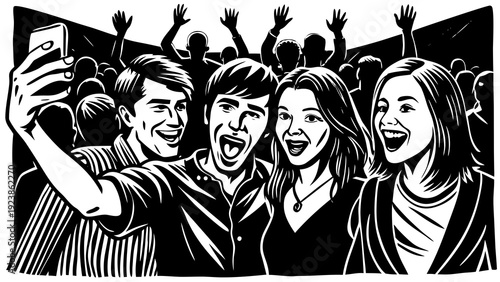 Group of people holding hands and smiling together in unity