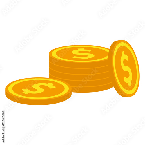 Gold Coins Vector Illustration Prosperity, Wealth, and Financial Success Concept