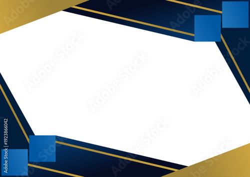 frame blue navy and golden border certificate modern design