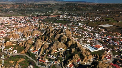 Aerial View of Guadix City in Granada, Andalusia, Spain