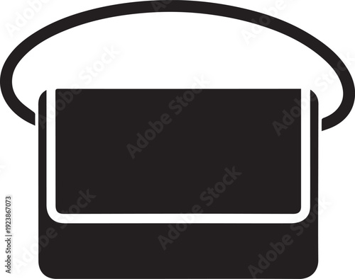 Rectangular Messenger Bag Silhouettes with Front Flap and Arced Shoulder Strap