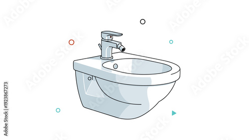 Modern white ceramic wall hung bidet with a chrome faucet presented in a clean minimalist style suitable for bathroom equipment catalog.