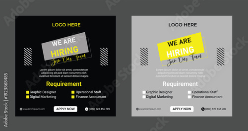 We are hiring Job flyer, Hiring Job advertisement poster flyer template
