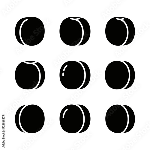 Abstract Geometric Pattern of Black Circles with White Outline