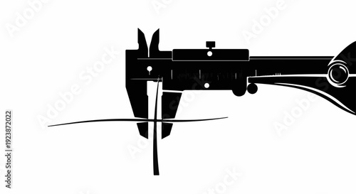 Precision measurement with a caliper tool on a thin object