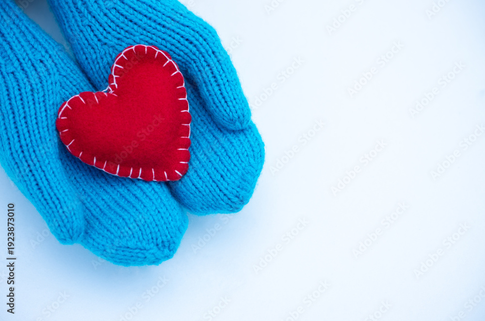 custom made wallpaper toronto digitalFemale hands in mittens with heart, close up