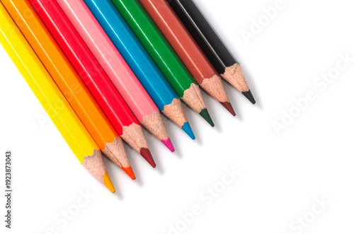 Wallpaper Mural Colored pencils on white background Torontodigital.ca