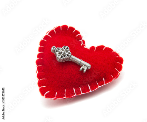 Wallpaper Mural Red heart and key on the white background Torontodigital.ca