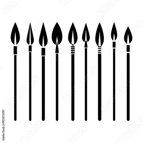 Collection of Ancient Spears, Tribal Weapons, and Hunting Tools