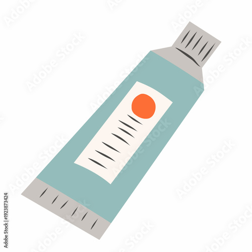 Toothpaste Tube in Flat Style for Daily Routine Theme