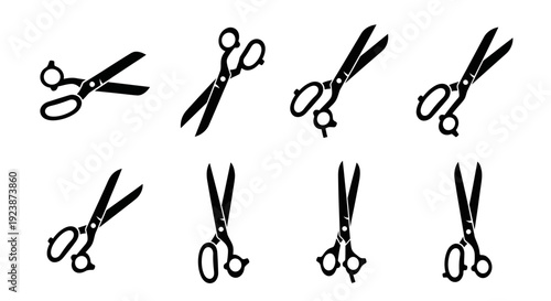 Collection of Scissors Icons: Various Styles and Designs