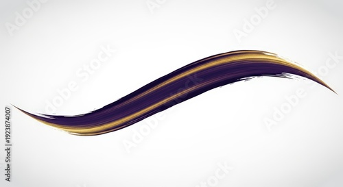 Elegant Purple and Gold Abstract Wave Stroke Isolated on White Background