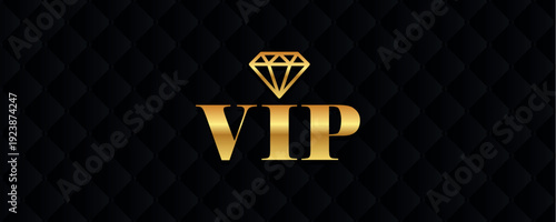 vip text on dark luxury background vector illustration