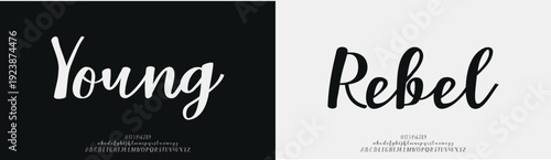 Young Rebel, Script Font Calligraphy Logotype Brush Font Type Font lettering handwritten
