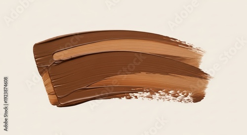 Brown Abstract Paint Brush Stroke Isolated on Light Background